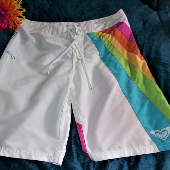 Roxy Pants - size 11 surf trunks rainbow swim shorts